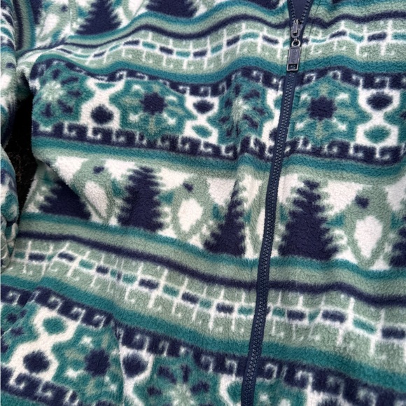 Vintage Ski Style Printed Polar Fleece REVERSIBLE Jacket - Picture 2 of 8